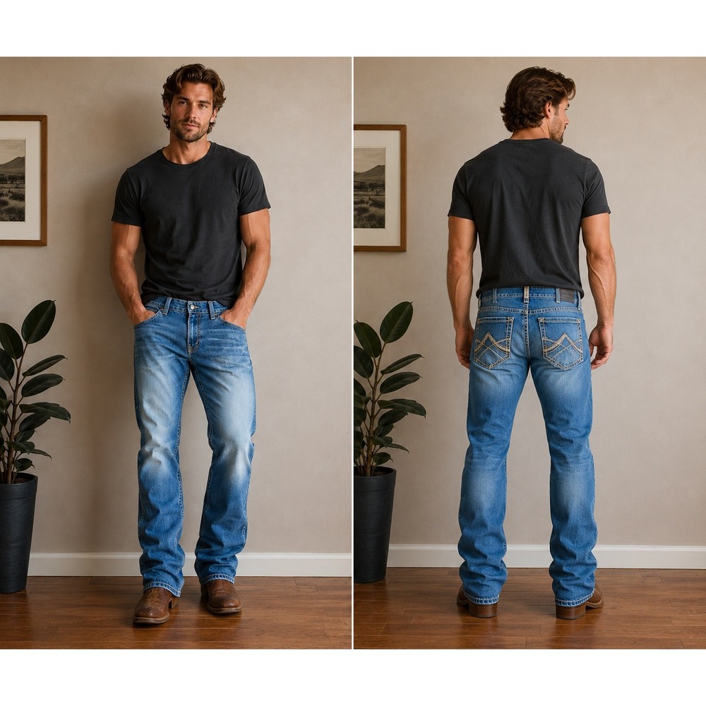 Ariat Re-AL Denim Mens Straight Leg Jean 33R Y2K western workwear dadcore cowboy